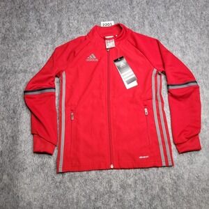 Adidas Soccer Jacket Kids Size‎ XS Condivo 16 Red Full Zip AP5210 Track
